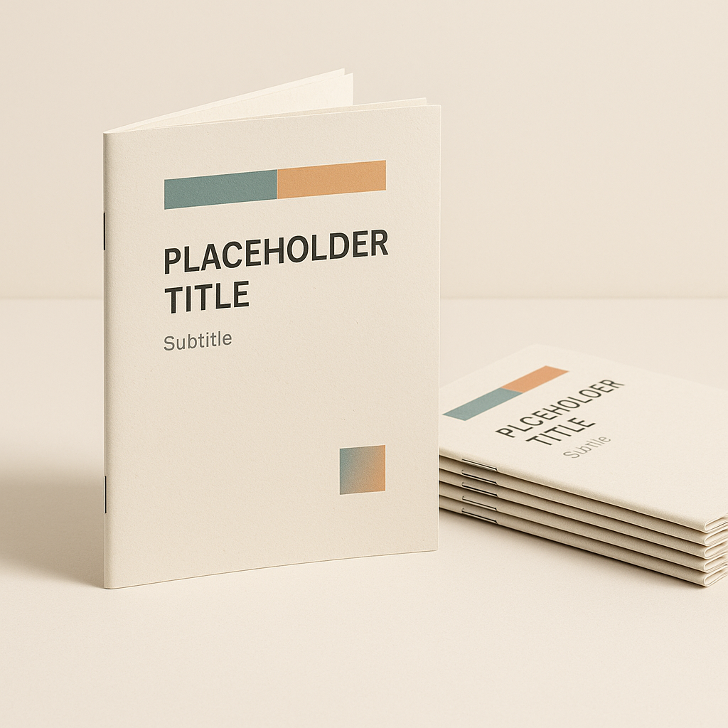 Geniete brochure op HVO-papier, staand met stapel, matte ongestreken uitstraling